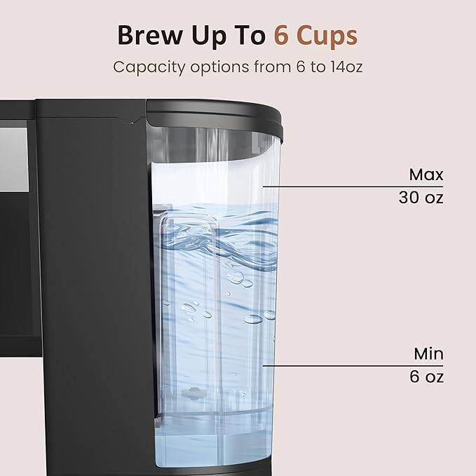 SUNVIVI Iced Coffee Maker, Single Serve Coffee Maker with 3 Brewing Options for K Cup Pod or Ground Coffee, 30oz Removable Water Reservoir & Reusable Filter, Ideal for Home & Office, Black