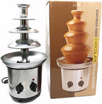 Chocolate Fountain Machine, 4 Tier Stainless Steel - 60-Ounce Electric Fondue Fountain with Temperature Control, Hot Chocolate Cheese Melting Heat Machine for Catering, Cafe, Hotel, Party, Wedding