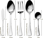 Alata Alice 65-Piece Silverware Set Stainless Steel Flatware Set,Service for 12,Mirror Polished Cutlery Set,Dishwasher Safe