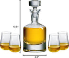 Ravenscroft Crystal | European-Made, Hand-Blown Scotch Decanter Gift Set | 1 Decanter with Stopper & 4 Glasses | 100% Lead-Free Crystal | Gift-Boxed