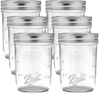 Ball Regular Mouth Glass Mason Jars with Lids and Bands, Used for Canning (Half Pint, 8 Ounce (Pack of 6))