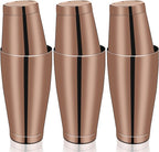 Sabary 6 Pcs Cocktail Shakers Professional Bar Shaker Boston Set Stainless Steel Martini Drink Mixer Basic Tool Weighted Shake Metal Can Cocktail Shaker Set, 18 Oz, 28 oz (Bronze)
