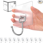 Antimbee 10-Pack All-Purpose Large Adhesive Hooks for Hanging, Banana Hook, Heavy Duty Adhesive Hooks 37 lb(Max), Sticky Wall Hook fit Home, Bathroom, Kitchen, Office and Outdoor