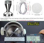 5 Pieces - 58mm Espresso Tamper Accessories Kit Fit 58-58.5mm Portafilters, 58mm Coffee Tampers Set, WDT Stirrer Tool, Puck Screen, Dosing Funnel, Coffee Cleaning Brush (58mm)