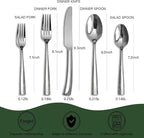 18/10 20-Piece Silverware Set, Glossy Flatware Set Stainless Steel, Modern Cutlery Set, Service for 4, Mirror Finish Dishwasher Safe