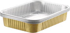 Aluminum Foil Pans, Heavy Duty Aluminum Pans, Disposable Aluminum Pans,Gold Foil Pans, Deep Container for Heating, Baking, Cooking, BBQs, Parties,Storing,Catering (1200ml/40.5oz 5 Pack)