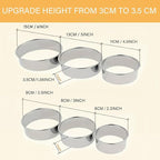 6 Packs Large Biscuit Cookie Cutter Set,Stainless Steel Round Cookie Cutter Molds,2/3/3.5/4/5/6 Inch, Large 6" 5" Cookie Baking Tool Set with Accessories for Pastry,Donut,Fondant,Cake,Cookie,Dumpling