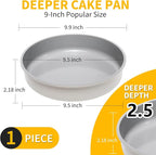 9.5 Inch Round Cake Pan,Cast Aluminum Bakeware Ceramic Nonstick for Cake Baking,Oven and Dishwasher Safe(Beige)