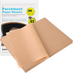 WMKGG 200Pcs Unbleached Parchment Paper for Baking, 12 x 16 Inch Precut Heavy Duty Parchment Paper Sheets for Cooking, Grilling, Air Fryer and Oven