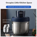 Joydeem JD-376B Electric Food Processor,Meat Grinder with Garlic Peeler,Vegetable Fruit Chopper with 3 Stainless Steel Bowls,Blue