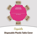 Exquisite 12-Pack Premium Plastic 84-Inch Round Tablecloth - Cerise