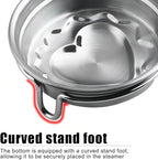 Egg Poacher,Stainless Steel Egg Boiler Maker With Oil Brush Round/Heart Shaped for Making Boiled Eggs