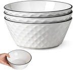 Yeacccng Deep Soup Bowls Set of 3, 46oz Large Cereal Bowls, Large Soup Bowl for Kitchen, 8 inch Diamond Pattern Decorative Bowls, Dishwasher & Microwave Safe, Scratch-Resistant, Lead-Free, Easy Clean