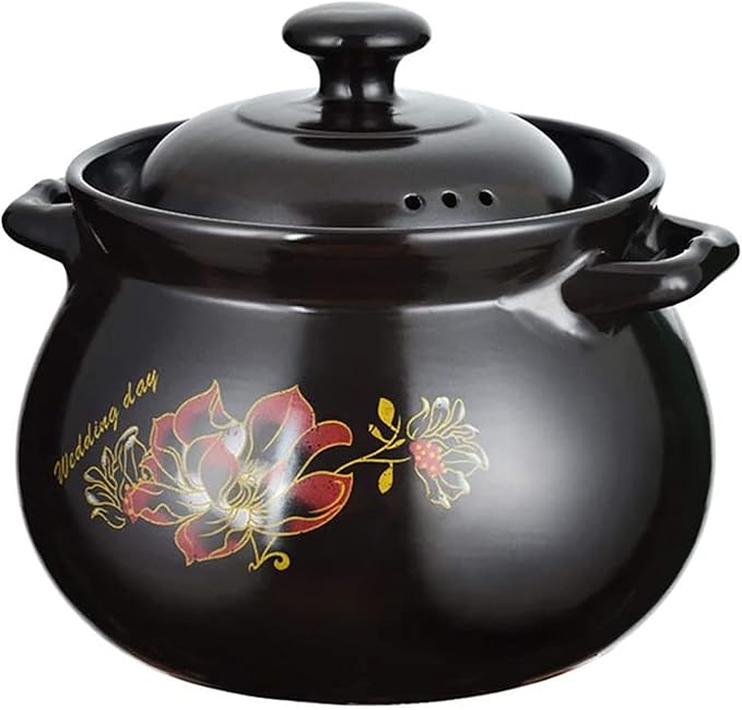 Traditional Japanese Clay Casserole Pot,Family Hot Pot,clay cooking pots Ceramic Cookware Dutch Oven Ceramic Pot, Heat Storage and Heat Preservation,For Cooking Hot Pot Bibimbap and Soup,5.5l