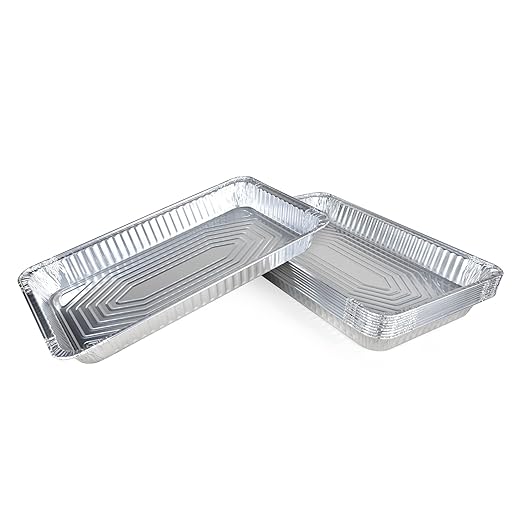 IDL Packaging Full Size Aluminum Steam Table Pans - Medium, 21" x 13" x 2.25" (pack of 10) - Disposable Foil Pan for Grilling, Roasting, BBQ, Cooking, Baking, Freezing