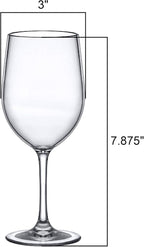 Amazing Abby - Clara - 12-Ounce Unbreakable Tritan Wine Glasses (Set of 6), Plastic Wine Glasses, Reusable, BPA-Free, Dishwasher-Safe, Perfect for Poolside, Outdoors, Camping, and More