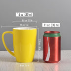 homEdge Porcelain Mug Set, 16 Ounces Cup for Tea, Latte, Mocha, Hot Chocolate, Set of 6, Assorted Color