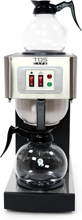 Commercial Coffee Maker Stainless Steel - Double Coffee Machine for Office, Restaurant, Industrial Use - High Capacity Office Coffee Maker - TQS Cafe