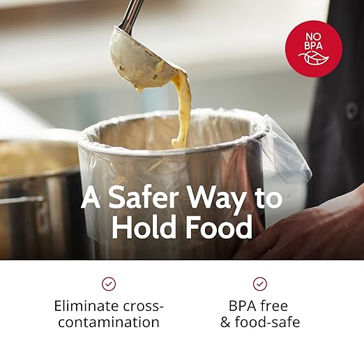 PanSaver Low Temperature Liners for Easy Clean Up - Disposable Buffet Pan Liners, Ovenable up to 220F - Clear (Third Pan - Medium & Deep | 19 x 14 IN)