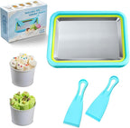 Mini Rolled Ice Cream Maker, Frozen Yogurt Rolls Tray, Instant Cold Plate Ice Cream Maker, Homemade DIY Smoothies, Ideal for Family Hands-on Activities (Lake Blue)