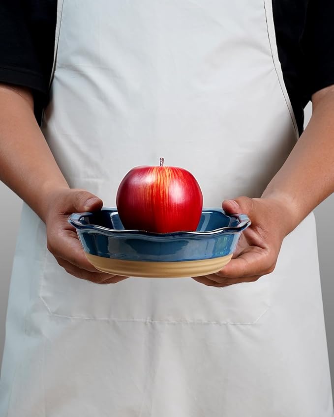 NUTRIUPS 6.5 Inch Ceramic Pie Pans Set of 4, Round Baking Dish for Kitchen, Round Pie Dish Oven Safe