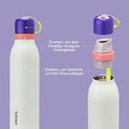 Owala FreeSip Twist Insulated Stainless Steel Water Bottle with Straw for Sports and Travel, BPA-Free, 24-oz, Purple/Green (Minty Horizons)