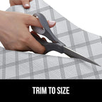 GORILLA GRIP Slip Resistant Drawer and Shelf Liner 2 Pack, Non Adhesive Water Resistant, Easy Trim, Smooth Surface Liners for Kitchen Cabinet, Shelves, Drawers Pantry, 20 IN x 20 FT, Stripe Gray White