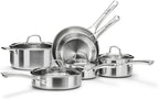 Stainless Steel Cookware Set,Tir-Ply Pots and Pans Set,10 Pcs Stainless Steel Induction Kitchen Cookware Sets,PFOA Free, Frying Pans,Saucepans,Saute Pan & Stock Pot,Compatible with All Cooktops