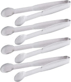 Mini Tongs 5-3/4 Inch Stainless Steel Small Serving Tongs, Tiny Kitchen Tong for Appetizers, Tea Party, Coffee Bar, Desserts, Set of 4