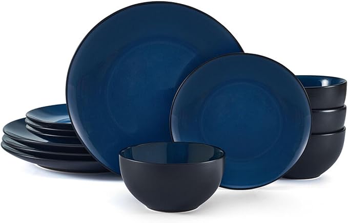 Pfaltzgraff Lucy 12 Piece Dinnerware Plate and Bowl Set, Service for 4