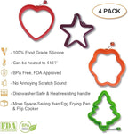 Egg Poachers 4 Shape Silicone Egg Ring Set, Non-Stick Egg Pancake Mold Cooker for Fried Egg, Sandwiches, Pie, Mcmuffin by OWN KAN (4 Pieces)