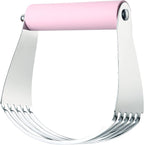 Spring Chef Large Dough Blender For Baking, Professional Dough Cutter Tool, Stainless Steel Puff Pastry Cutter Tool, Dishwasher Safe Pastry Blender for Easy Mixing - Pink Lemonade
