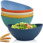 Homienly 60oz Wheat Straw Bowls Set of 6 Salad bowls Large Capacity Popcorn Bowl Unbreakable Serving Bowls Microwave & Dishwasher Safe Bowl Set Alternative for Plastic Bowls for Kitchen - Multi-colors