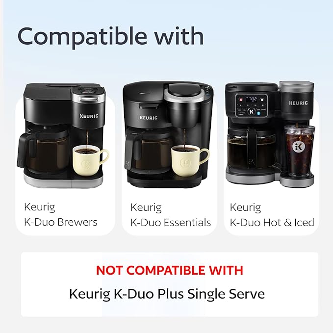 Reusable Keurig K-Duo Coffee Filter for K-Duo Hot & Iced(Gen 2), K-Duo, K-Duo Essential Brewers Only - Carafe Basket Permanent Coffee Filters for Keurig K Duo Coffee Makers