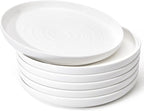 Sweese Porcelain Dinner Plates Set of 6, 10.5 Inch Dish Set - Dishwasher, Microwave, Oven Safe, Scratch Resistant, Kitchen Serving Dishes - White