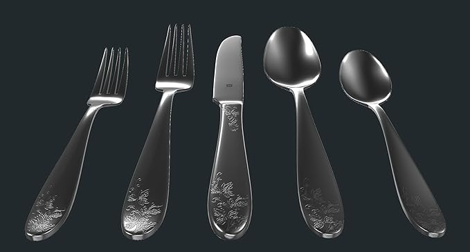 Modern Silverware Set, 18/10 Stainless Steel Flatware, Mirror Finish, Dishwasher Safe, Elegant Cutlery for Home and Dining, Built to Last (60-Piece, Imperial)