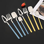 JASHII Flatware Set 32-piece Silverware Set Matte Finished Cutlery Set Service for 8 Include Knife/Fork/Spoon/Coffee spoon Dishwasher Safe (Yellow Silver)