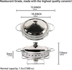 Casserole Dish 9"Glass Baking Dish with Stainless steel Lid and rack, Silver round 1.5 Qt Baking Pan For Casserole & Lasagna, Microwave Dishwasher Freezer Oven Safe