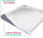 Commercial Quality Baking Sheet Pan Set, 2pcs 17" Baking Trays, 100% Recycled Aluminum, Baking Sheet Cookie Sheets for Baking, 0.8mm Extra Thick Baking Pan, Commercial Grade by Baker's Secret