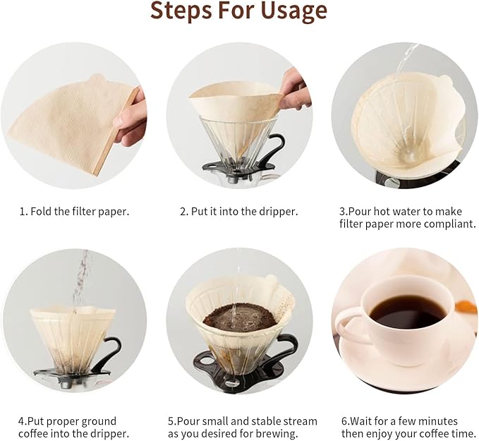 Coffee Filters, Size 02 Unbleached Cone Filters, 200 Count Disposable Natural Paper Filters 2-4 Cup, 02 Cone For Pour Over and Drip Coffee Maker