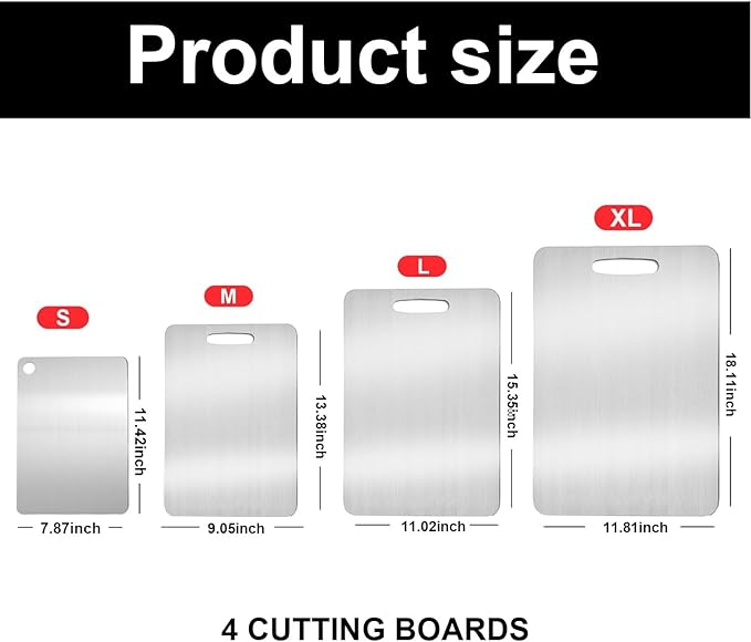 Katuchef Titanium Cutting Board,Katuchef Titanium Cutting Boards for Kitchen,Double-Sided Available Cutting Board for Vegetables and Meat, Easy to Clean and Store(M)