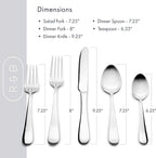 Roberts & Belk 20-Piece Amelia Satin Silverware Set – Flatware for 4 – Satin Matte Stainless Steel Utensils with Knives, Forks & Spoons