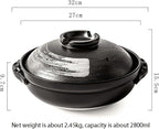 Clay Pot For Cooking, clay pot for cooking Korean Stone Pot With Lid,Double Handle Lid Pure Ceramic Tureen Soup Ceramic Round White Dish Casserole/Clay Pot/Earthen Pot/Ceramic Cookware,2800ml l