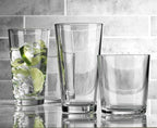 Glaver's Drinking Glasses Set of 12. Glassware set, 6 Highball Glass Cups, 6 Whiskey glasses.17 oz Tall Glass Set and 13 oz Rock Glasses. Classic Drinkware Set