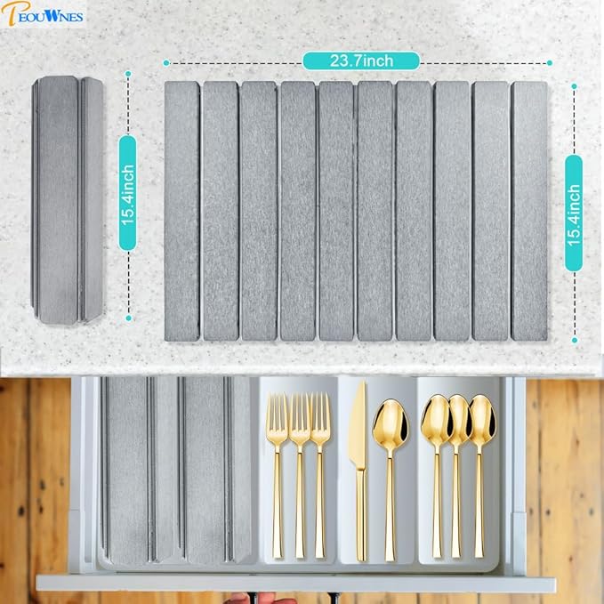 Large Gray Diatomaceous Stone Drying Mat for Kitchen Counter, Quick Dry Collapsible Drying Mat , Absorbent Bath Mat for Kitchen Dishes Cups Bottles Bathroom Any Countertop, 24 In x 16 In