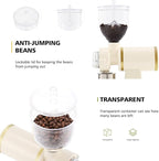 Electric Coffee Grinder Burr Espresso Coffee Bean Grinder Small Automatic Stainless Steel Coffee Mill With Brush, Creamy White