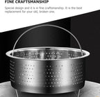 UPKOCH Pasta Strainer Steamer Basket Stainless Steel Vegetable Steamer Basket Insert Chinese Dumpling Rice Cooker Steaming Basket with Handle for Veggie Fish Seafood Cooking 22cm
