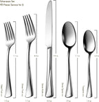 Alata Alice 40-Piece Silverware Set Stainless Steel Flatware Set,Service for 8,Mirror Polished Cutlery Set,Dishwasher Safe