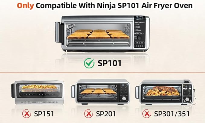 Replacement Baking Pan and Parchment Paper for Ninja Foodi SP101, Black Non-stick Baking Tray Air Fryer Liners Air Fryer Oven Accessories for Ninja Flip Toaster Oven
