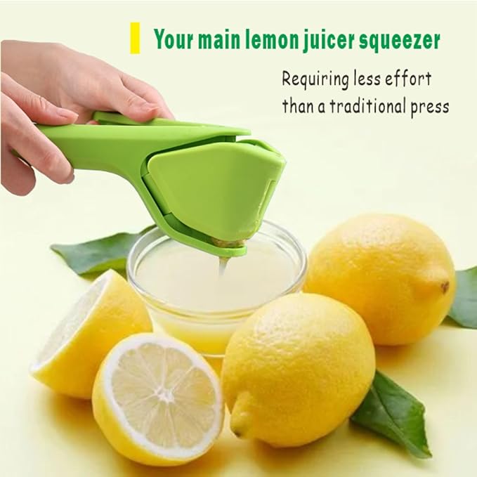 Lime Squeezer, Manual Leverage Effortless Hand Juicer, Easy Squeeze Fold Flat Lemon Juicer, Lemon Press Squeezer with Sideways Pivot to Increase Leverage Easy to Use for Lemons, Lime, Citrus (Green)